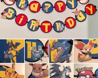 Pokemon Banner, Pokemon Birthday Banner, Pokemon,Pokemon sign, Pokemon decorations, Pokemon Party, Gotta Catch Em All Pokemon, pokeball