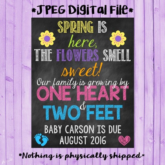 Spring Pregnancy Announcement Flowers Pregnancy Reveal Spring