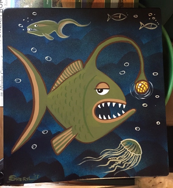 Lantern Fish Painting Original Art