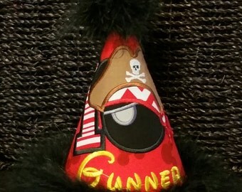 Mickey Mouse Pirate birthday Hat, Pirate Mouse Head and Number, Includes Name and Number
