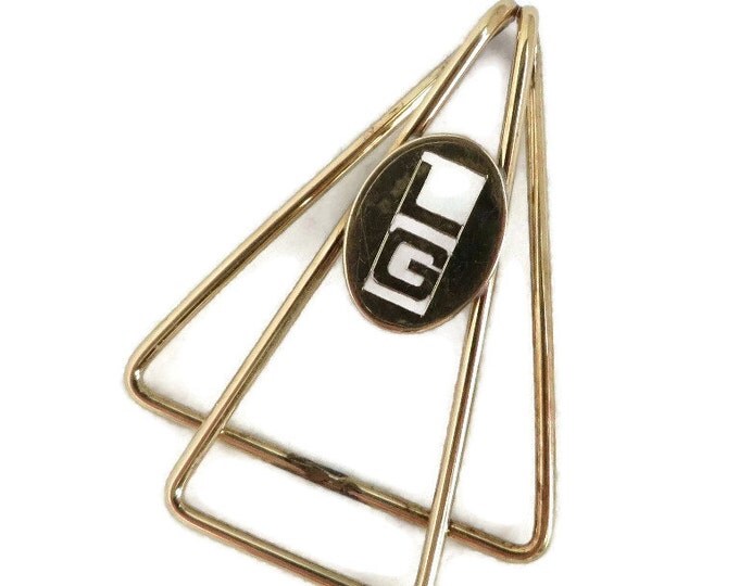 Gold Plated Initials "LG" Money Clip, Vintage Men's Accessory