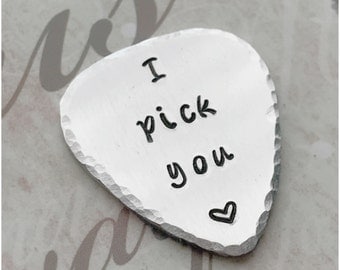 Hammered Guitar Pick - Hammered Edges - Entirely Personalized Guitar Pick With Your Own Text Words Message Name Date - Hammered Texture
