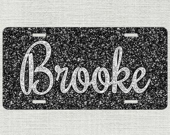 Glitter Like Personalized Monogrammed License Plate Car Tag, Monogram License Plate Car Tag, Personalized License Plate 9317
