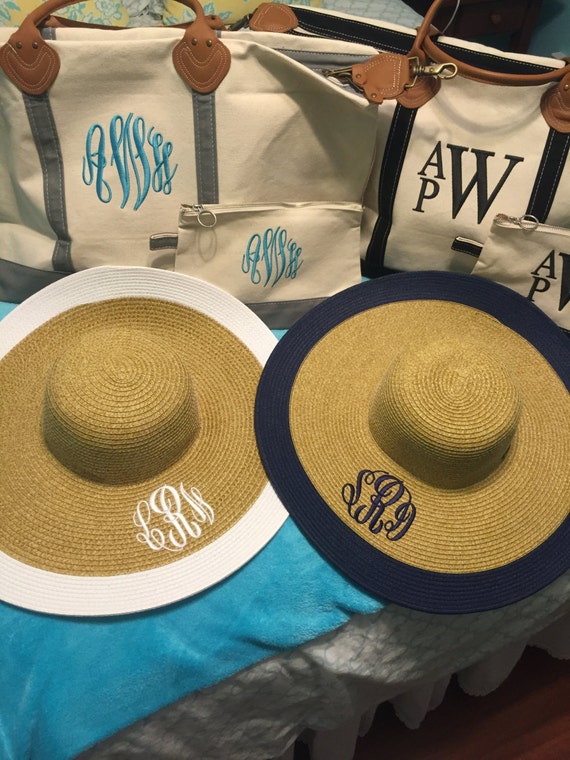 Navy Monogram Sun Hat Personalized Sun by