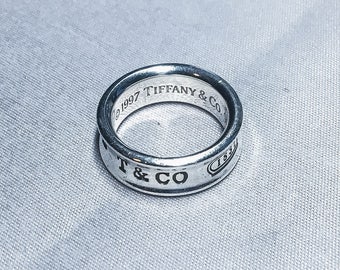 Authentic Tiffany & Co. Sterling Silver 1837 Concave Ring