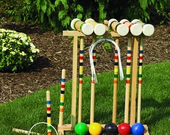 Amish Made Old-Fashioned Wooden Croquet Game