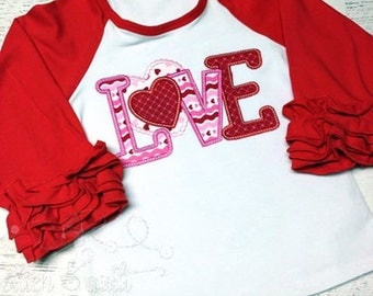 Girls Valentines Day Outfit, Baby Valentines Day Outfit, Valentine Baby, Toddler Valentine, Valentine shirt, Ruffle outfit for Valentine