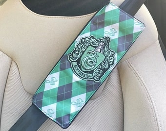 Handmade Harry Potter Slytherin Seat Belt Cover with Velcro Straps