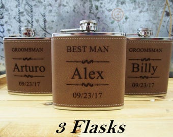 Will You Be My Groomsman Invitation Flask, Best Man Proposal, Ring Bearer Flask, Usher Invitation, You Be my Groomsman, Set of 3 Flask