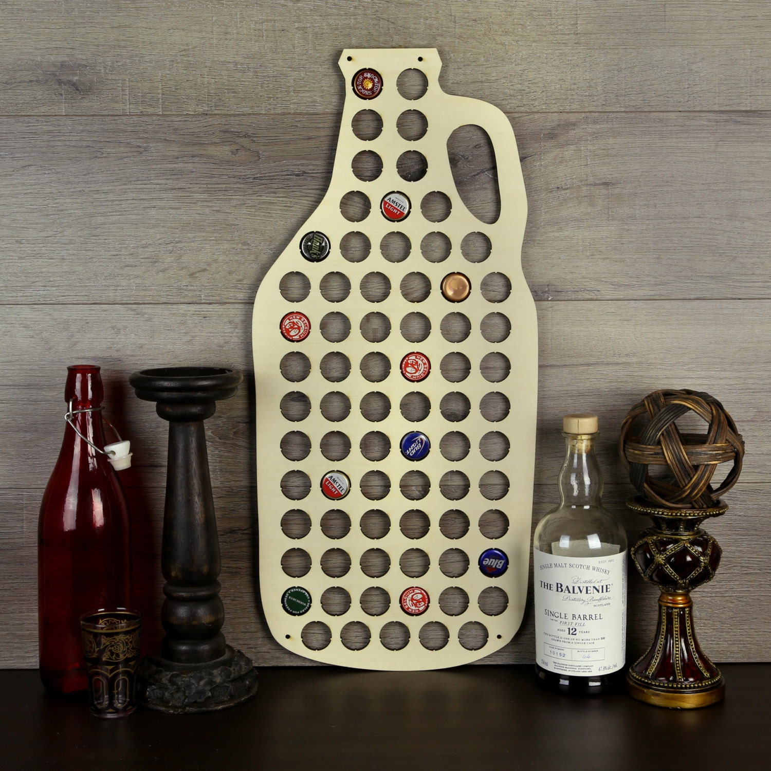 Beer Cap Map Beer Growler Beer Bottle Cap Holder Wood Beer