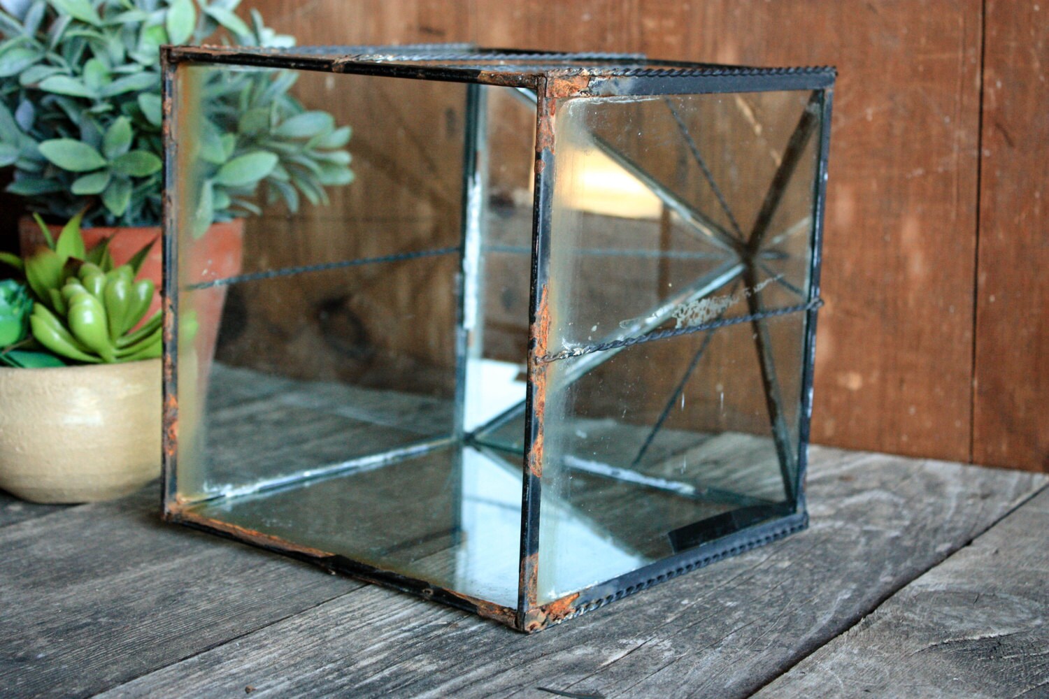 Vintage Glass Terrarium Large Terrarium Succulent Planter