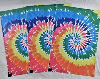 50 10x13 Designer Tie Dye Rainbow Poly Mailers Self Seal Adhesive Plastic Flat Envelope Water Resistant Shipping Tear Proof Lightweight