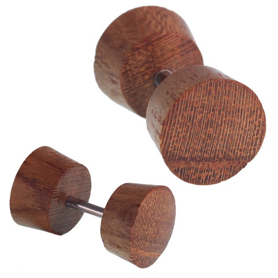 Fake wood plug teak wood screw medium brown grain of course