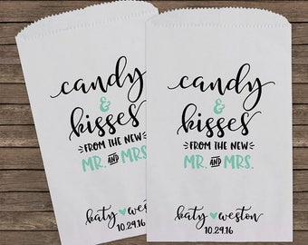 Wedding Favors, Candy and Kisses, Favor Bags, Candy Bags, Rustic Wedding, Popcorn Bags, Custom Wedding Favors, Candy Bags, Kraft 177