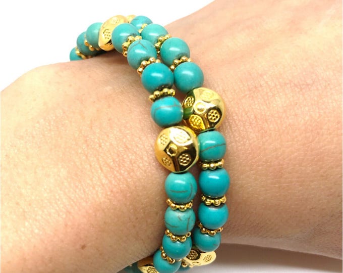Turquoise memory Bracelet, Turquoise Bracelet, Cuff Bracelet, Turquoise jewelry, memory Jewelry, Boho Jewelry, Turquoise and gold