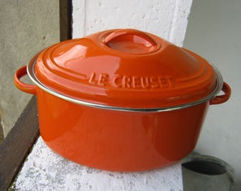 Plat Ovale En Fonte Le Creuset 36 Cm – Marron, Vintage, Made In France