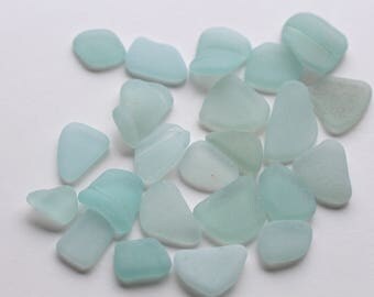 Soft Light Blue Sea Glass Jewelry Quality 25 pieces Light Blue Sea Glass for Sale TINY SMALL