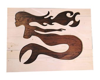 Wooden Mermaid Wall Art mermaid wood cutout | etsy Wooden Mermaid Wall Art mermaid wood cutout | etsy