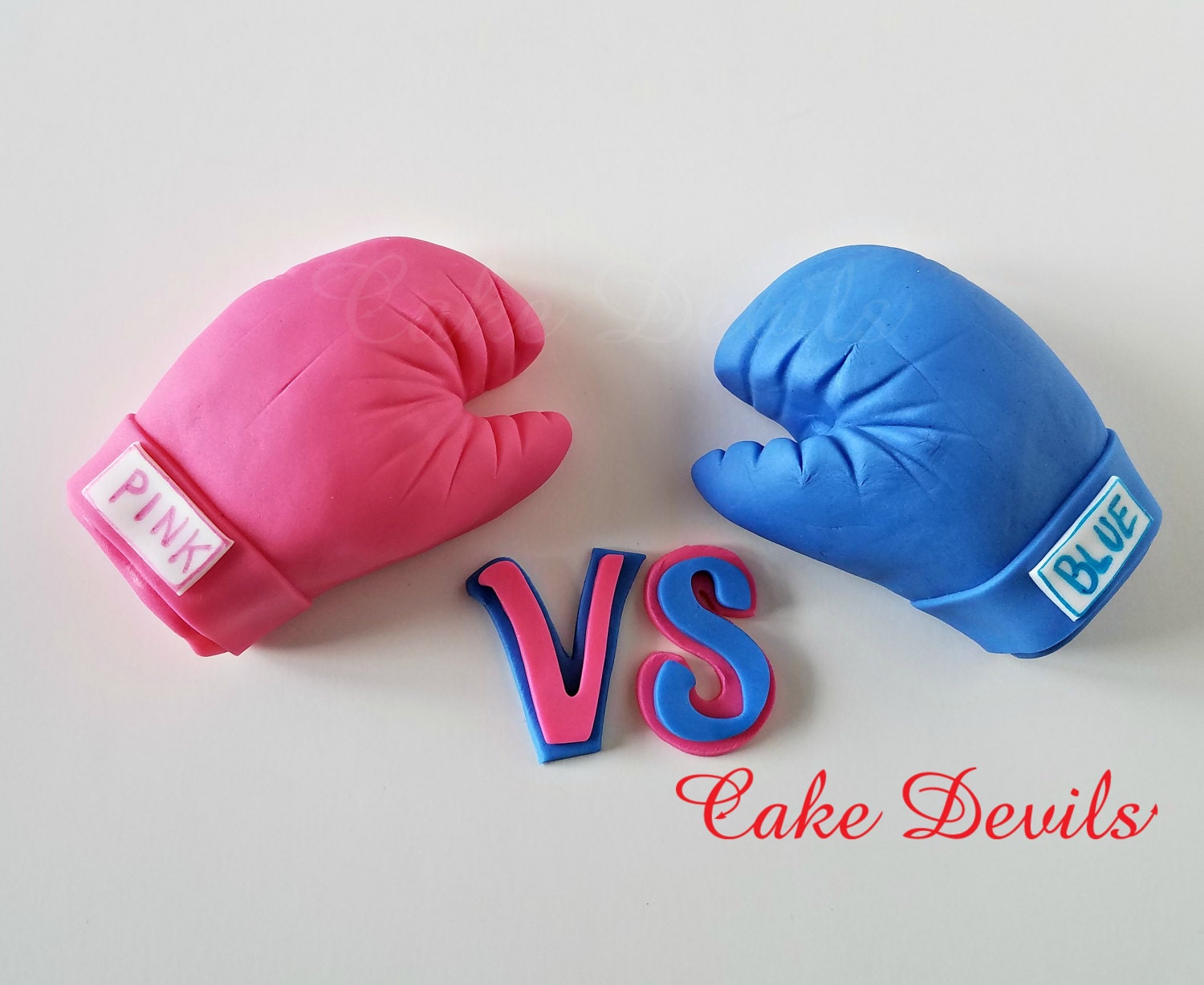 Gender Reveal Boxing Gloves Cake Topper Pink vs Blue Gender