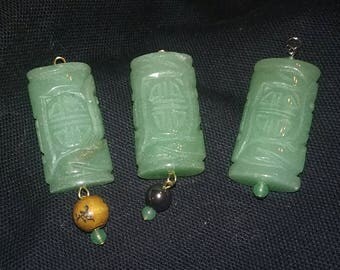 Carved "Jade" Pendant with Prosperity Symbol