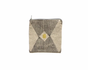 Block printed & painted purse