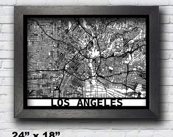 Los Angeles Wall Art map of los angeles | etsy Los Angeles Wall Art map of los angeles | etsy