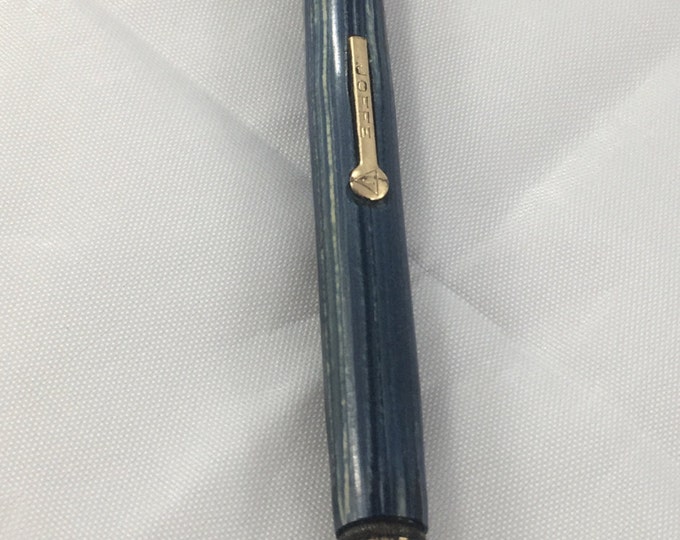 Storewide 25% Off SALE Vintage No. 4 JOFFE 14k Gold Nib Dual Leaded Pencil & Fountain Pen Featuring Unique Blue Streaked Design