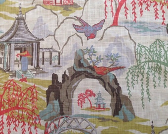 Asian Garden Spring Fabric, Upholstery Fabric By The Yard, Modern Toile - Robert Allen Asian Fabric