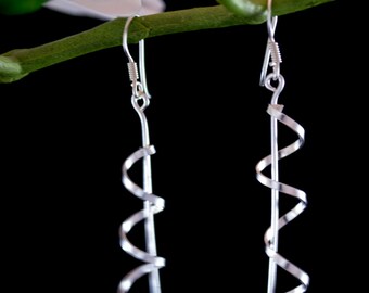 Sterling Silver Earrings, Sterling Silver Dangle Earrings, Long Drop Earrings, Long Silver Earrings, .925 Silver Earrings