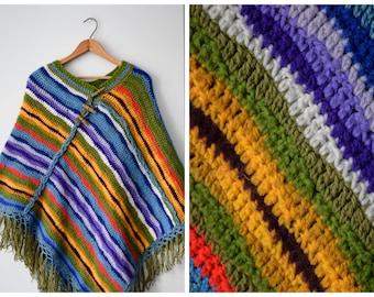 Vintage handknit poncho | One size