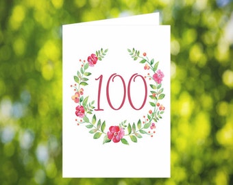 100th birthday card | Etsy