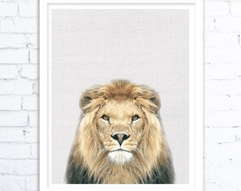 Affordable Father's Day gifts, Lion Decor Print ,Lion Art, Lion Art Print,Animal Printable Lion, Safari Art Print, Animal Art Print