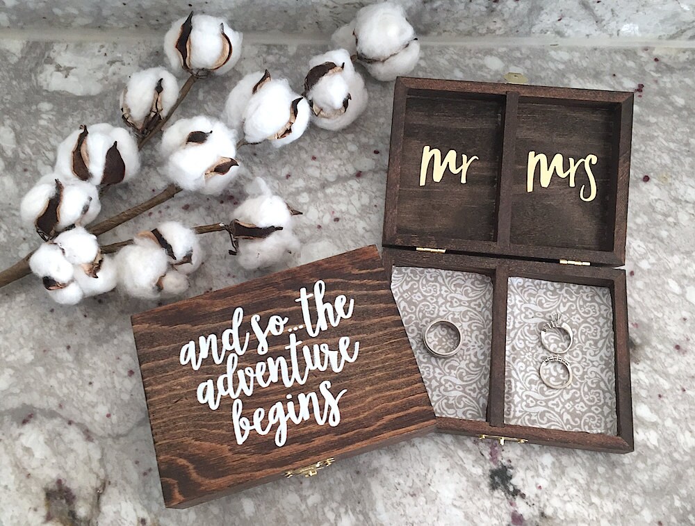 Personalized Wedding Ring Box Mr. and Mrs. Ring Bearer Box