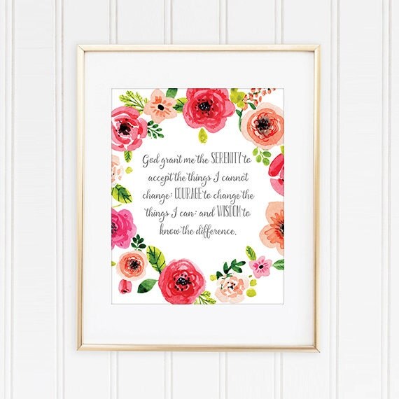 serenity prayer printable christian home decor print