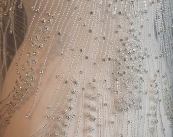 Rhinestone Fabric, Beaded Fabric, Full Length Crystal Wedding Panel