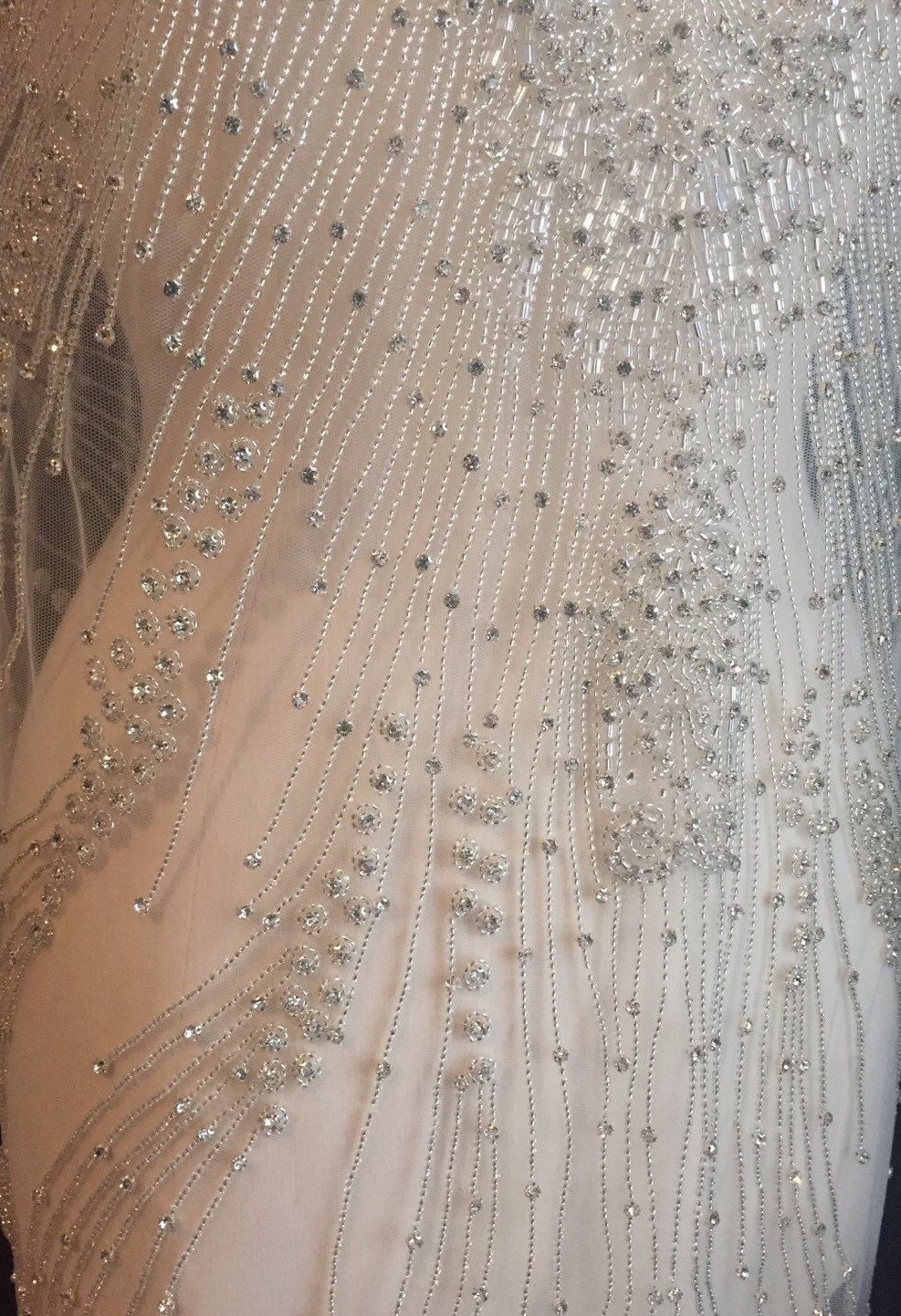 Rhinestone Fabric Beaded Fabric Full Length Crystal Wedding