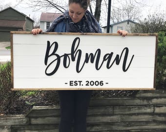 Personalized Family Sign - Shiplap - Digital Proof Included! - Established Sign - Wood Sign - Rustic Sign - Farmhouse - Fixer Upper - LARGE