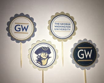 The George Washington University - 12 cupcake toppers