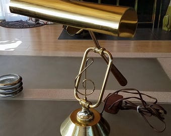 SALE Vintage Music Note Brass Desk Lamp Piano Lamp Radionic Trans Co Light