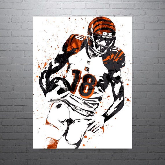 Aj Green Cincinnati Bengals Sports Print Football Poster aj green cincinnati bengals sports print football poster