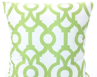 Green Decorative Throw Pillow Covers, Cushion Covers, Kiwi Green Geometric Pillows, Couch Pillows, Lyon, Throw Pillow, One or More All Sizes
