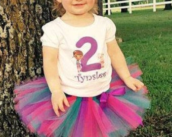 Doc McStuffins Birthday Outfit, Doc and Lambie Birthday Tutu Set, Personalize ANY AGE and NAME, 1st First Birthday, 2nd Birthday, Disney Doc