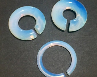 Lobal Domination Opalite Keyhole Hanger Ear Weights - Plug Gauge Tunnel Stone Glass Pair