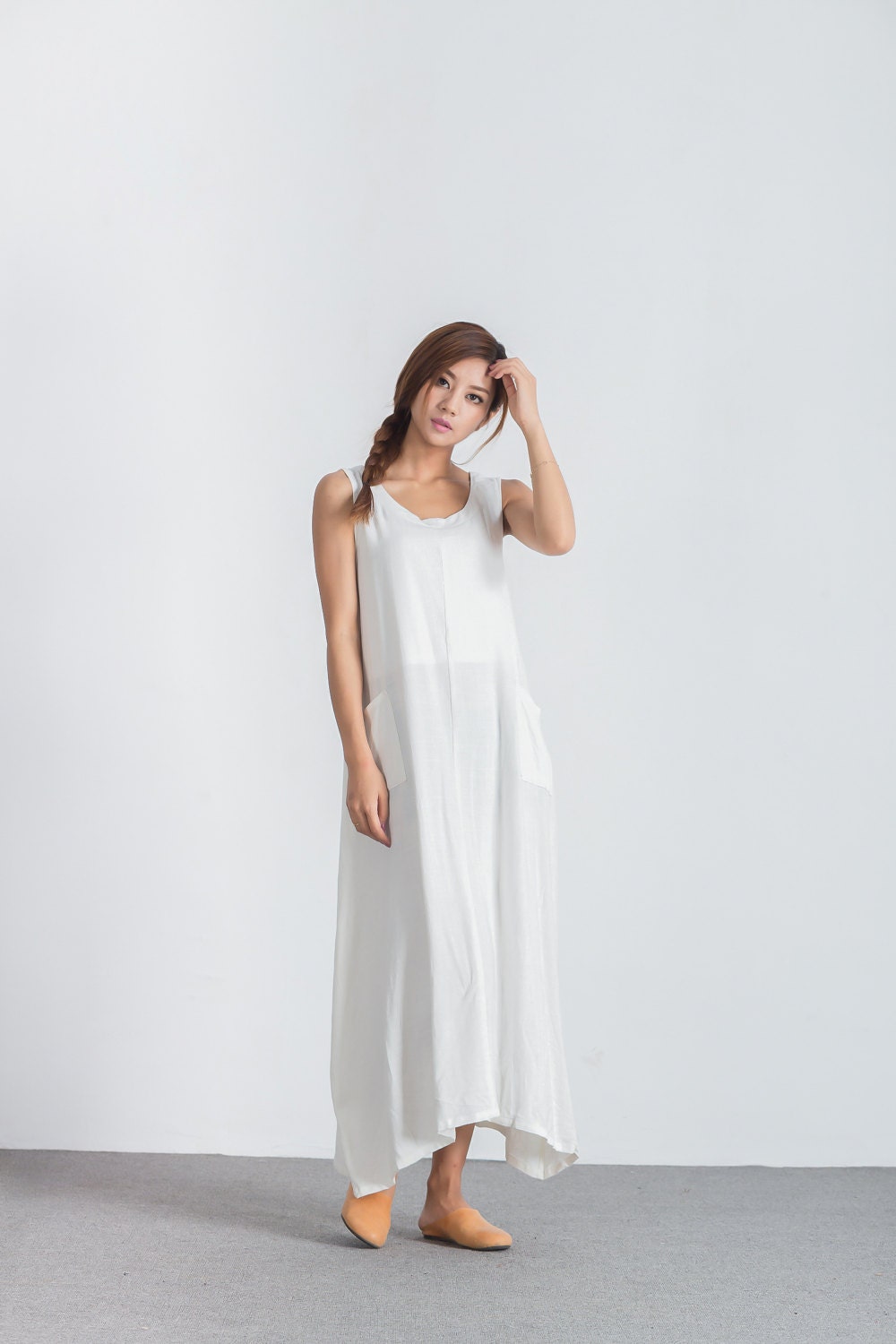 White Women's Loose fitting dress oversize bridesmaid