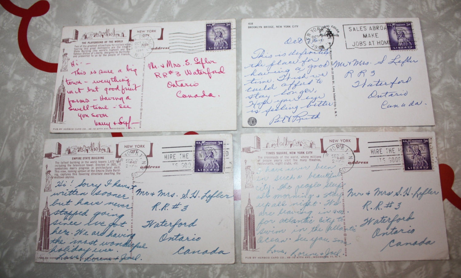 Retro 1960s NYC Postcards -- 4-Piece Set from FelicesFinds on Etsy Studio