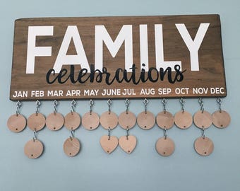 Handmade Family Celebrations Board, Family Birthday Board, Family Birthday Calendar, Celebration Board, Wall Calendar
