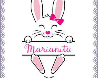 Download Split bunny monogram | Etsy