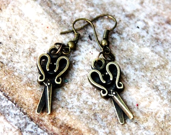 hairdresser gift Scissor Earrings Tool Earring Scissor Jewelry Dangle Earrings Seamstress Hairdresser Earrings Vintage Scissors Handmade