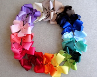 4.5” Boutique Bows, Girl Bows, Hair Bow, Ribbon Bow, Grosgrain Ribbon Bow, Hair Pin, Hair Accessories