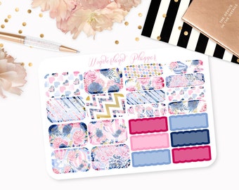 Slowly Drifting - Floral Hot Air Balloon Themed Planner Stickers // Half Box Designs // Perfect for Erin Condren Vertical Life Planner
